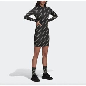black and white adidas dress 3S Mini Black Dress – WOODstack main image 1